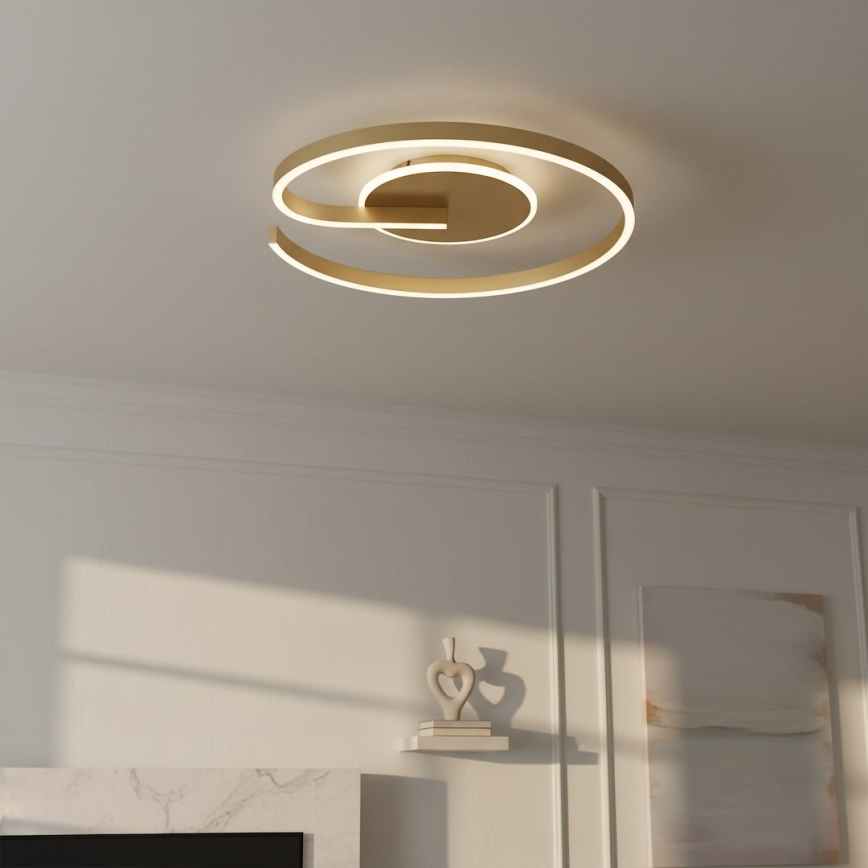 LORENZO LED Ceiling Light, 22W/230V, Ø 50 cm, Gold