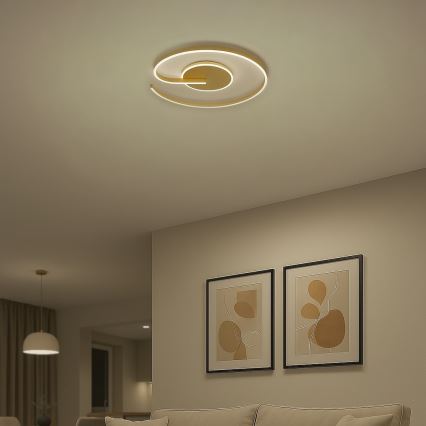 LORENZO LED Ceiling Light, 22W/230V, Ø 50 cm, Gold