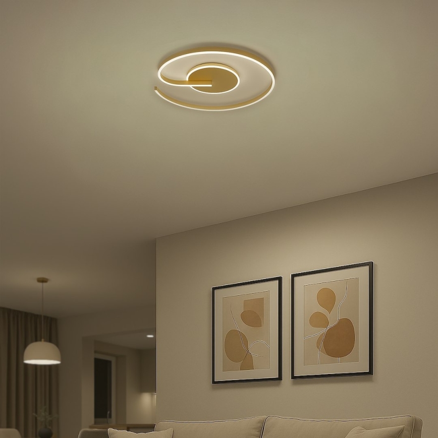 LORENZO LED Ceiling Light, 22W/230V, Ø 50 cm, Gold