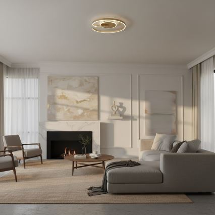 LORENZO LED Ceiling Light, 22W/230V, Ø 50 cm, Gold