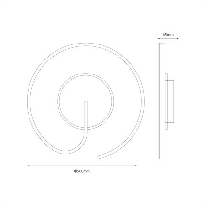 LORENZO LED Ceiling Light, 22W/230V, Ø 50 cm, Gold
