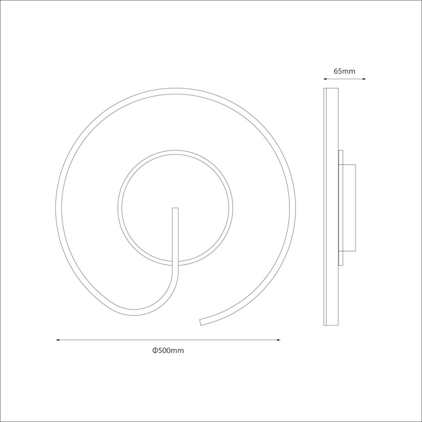 LORENZO LED Ceiling Light, 22W/230V, Ø 50 cm, Gold