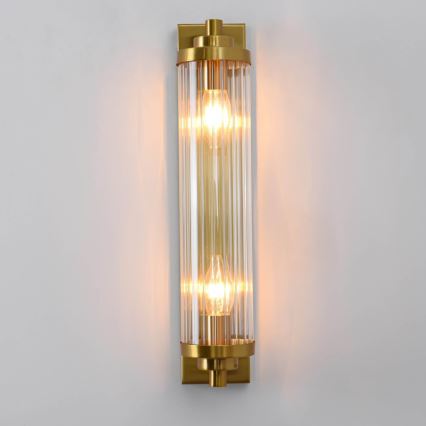 LORENZO Wall Light, 2x E14/40W/230V, Gold Finish
