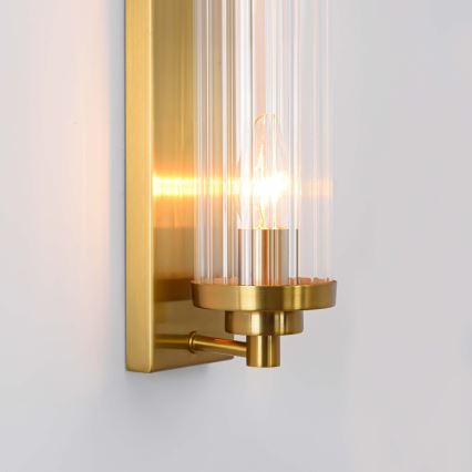 LORENZO Wall Light, 2x E14/40W/230V, Gold Finish