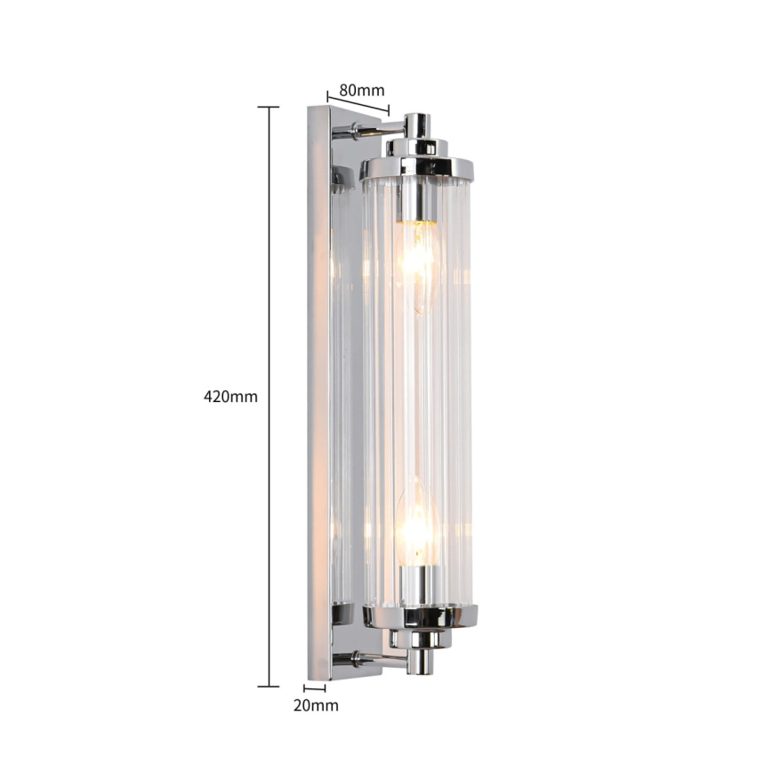 LORENZO Wall Light 2xE14/40W/230V, Polished Chrome