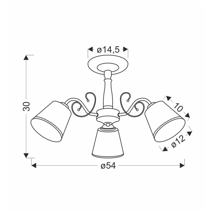 LOSANNA Pendant Light 3xE14/40W/230V Brass