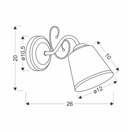 LOSANNA Wall Lamp 1xE14/40W/230V Brass