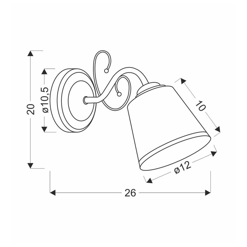 LOSANNA Wall Lamp 1xE14/40W/230V Brass
