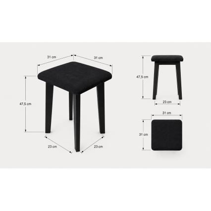 LUBE Stool 36x36 cm Black