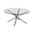 LUCA 82 cm Coffee Table, Clear/Silver