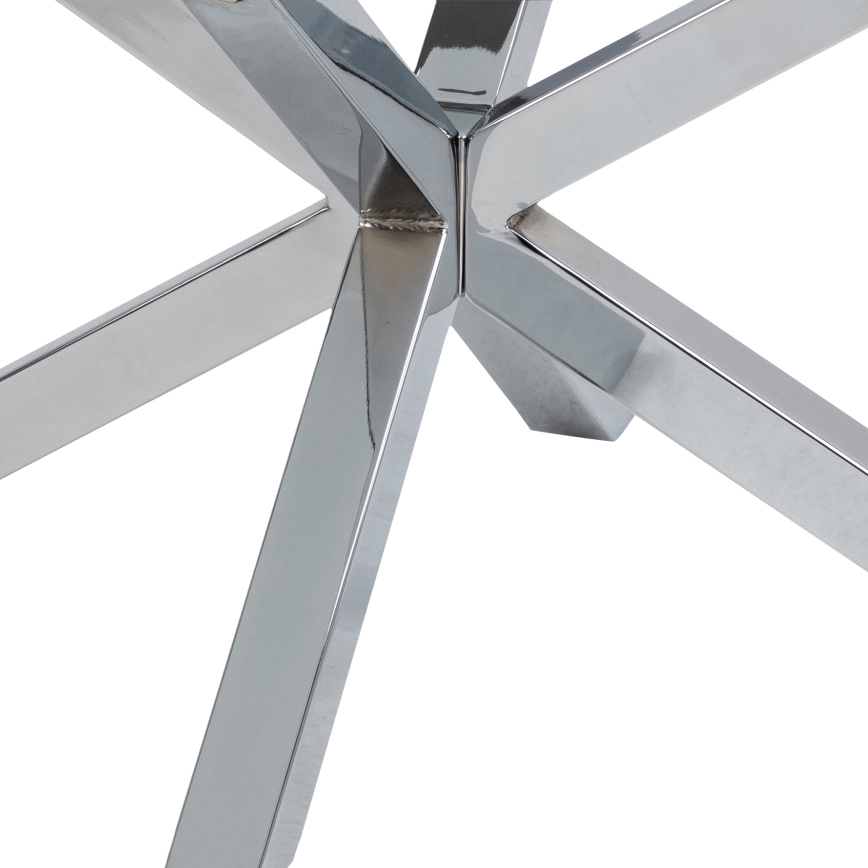 LUCA 82 cm Coffee Table, Clear/Silver