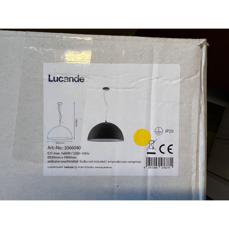 Lucande - Chandelier on a string MALEO 1xE27/60W/230V