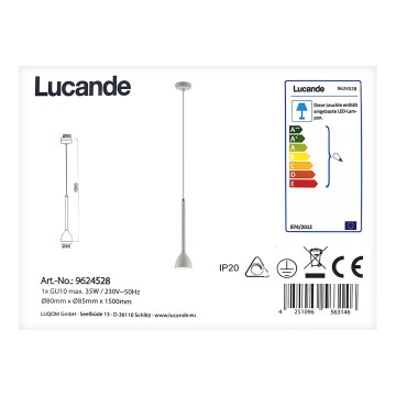 Lucande - Chandelier on a string NORDWIN 1xGU10/35W/230V