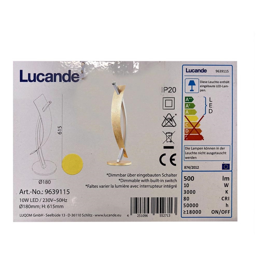 Lucande - Dimmable LED table lamp MARIJA LED/10W/230V