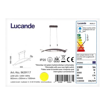 Lucande - LED Dimmable chandelier on a string MARIJA LED/22W/230V