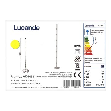 Lucande - LED Dimmable floor lamp MARGEAU 7xLED/4,7W/230V