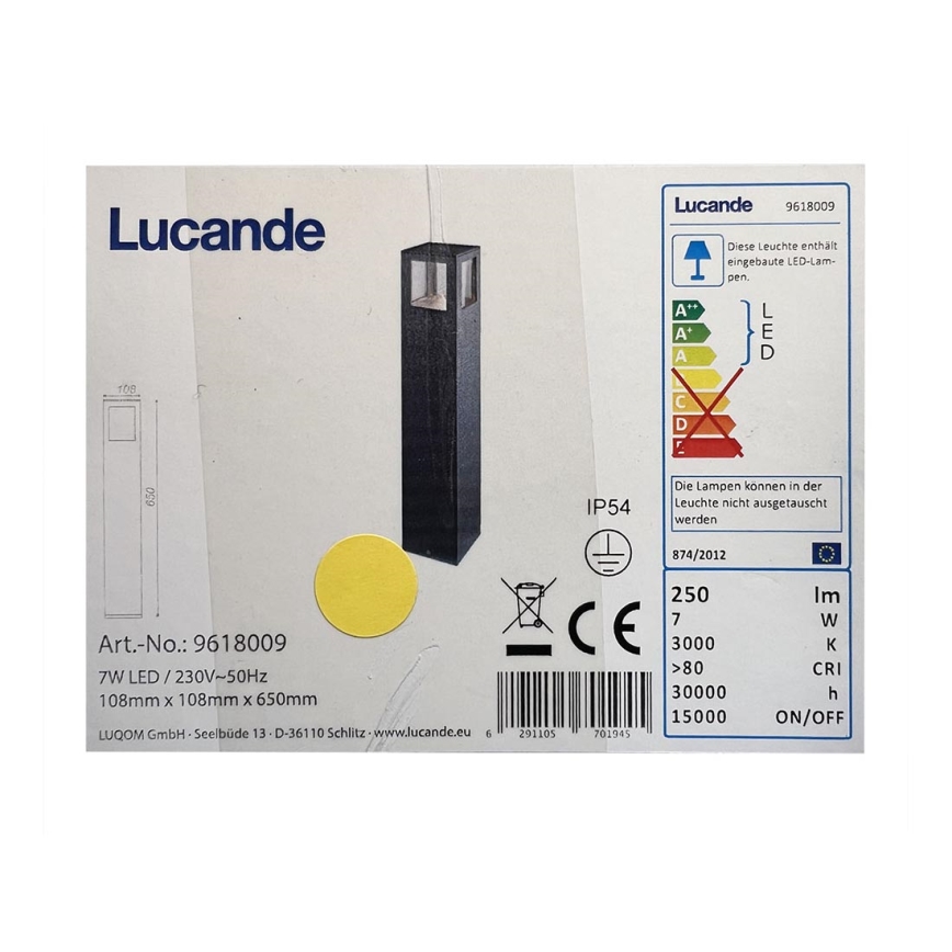 Lucande - LED Outdoor lamp NICOLA LED/7W/230V IP54