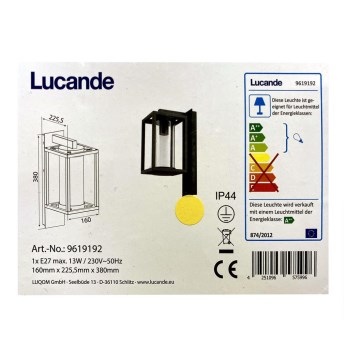 Lucande - Outdoor wall light FERDA 1xE27/60W/230V