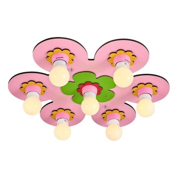 LUCCA Children's Ceiling Light 7xE27/24W/230V, Pink