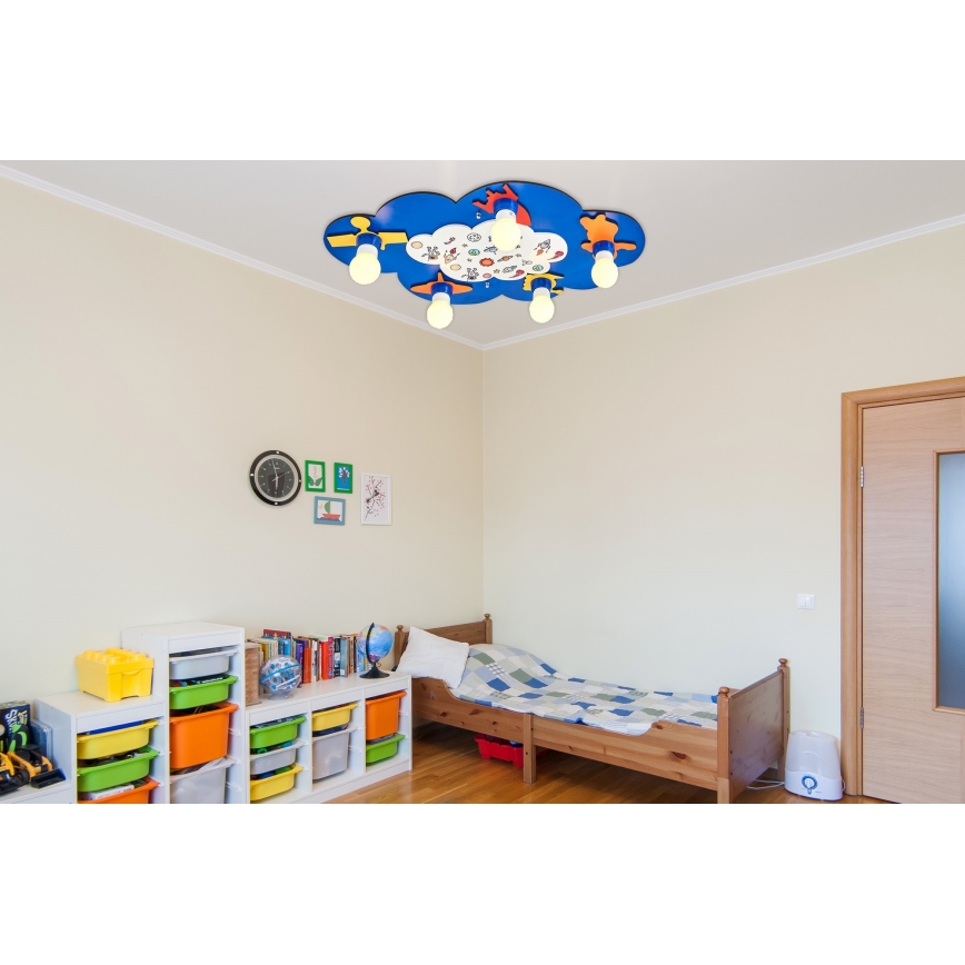 LUCCA Kids' Ceiling Light, 5xE27/24W/230V, Blue