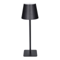 LUCCA LED Dimmable Rechargeable Touch Table Lamp, 3.7V, 3000/4000/6500K, 2000 mAh, Black