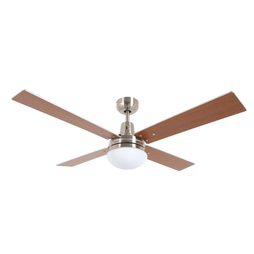 Lucci Air 210334 - Ceiling fan AIRFUSION QUEST 1xE27/60W/230V wood/matte chrome + remote control