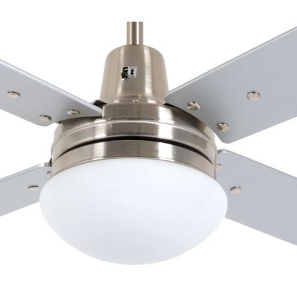 Lucci Air 210334 - Ceiling fan AIRFUSION QUEST 1xE27/60W/230V wood/matte chrome + remote control