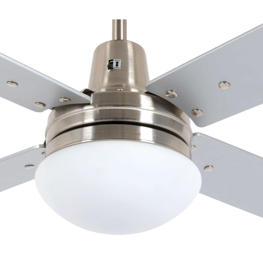 Lucci Air 210334 - Ceiling fan AIRFUSION QUEST 1xE27/60W/230V wood/matte chrome + remote control