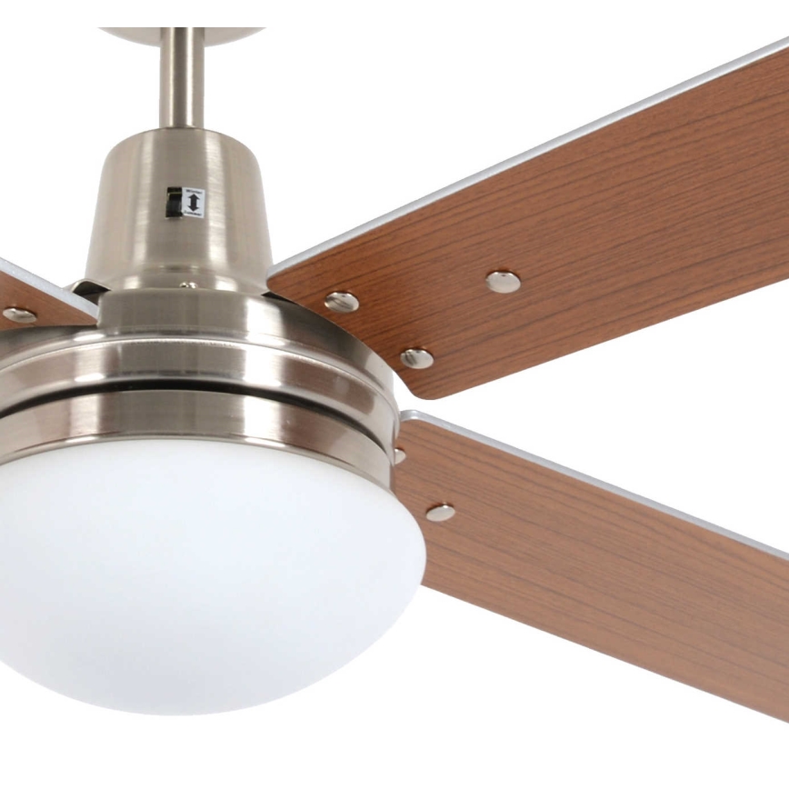 Lucci Air 210334 - Ceiling fan AIRFUSION QUEST 1xE27/60W/230V wood/matte chrome + remote control