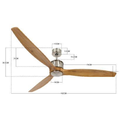 Lucci air 210506 - Ceiling fan AIRFUSION AKMANI paulownia/brown + remote control