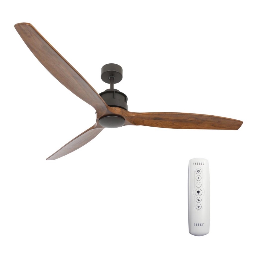 Lucci air 210507 - Ceiling fan AIRFUSION AKMANI paulownia/black + remote control