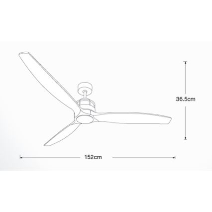 Lucci air 210508 - Ceiling fan AIRFUSION AKMANI paulownia/black + remote control