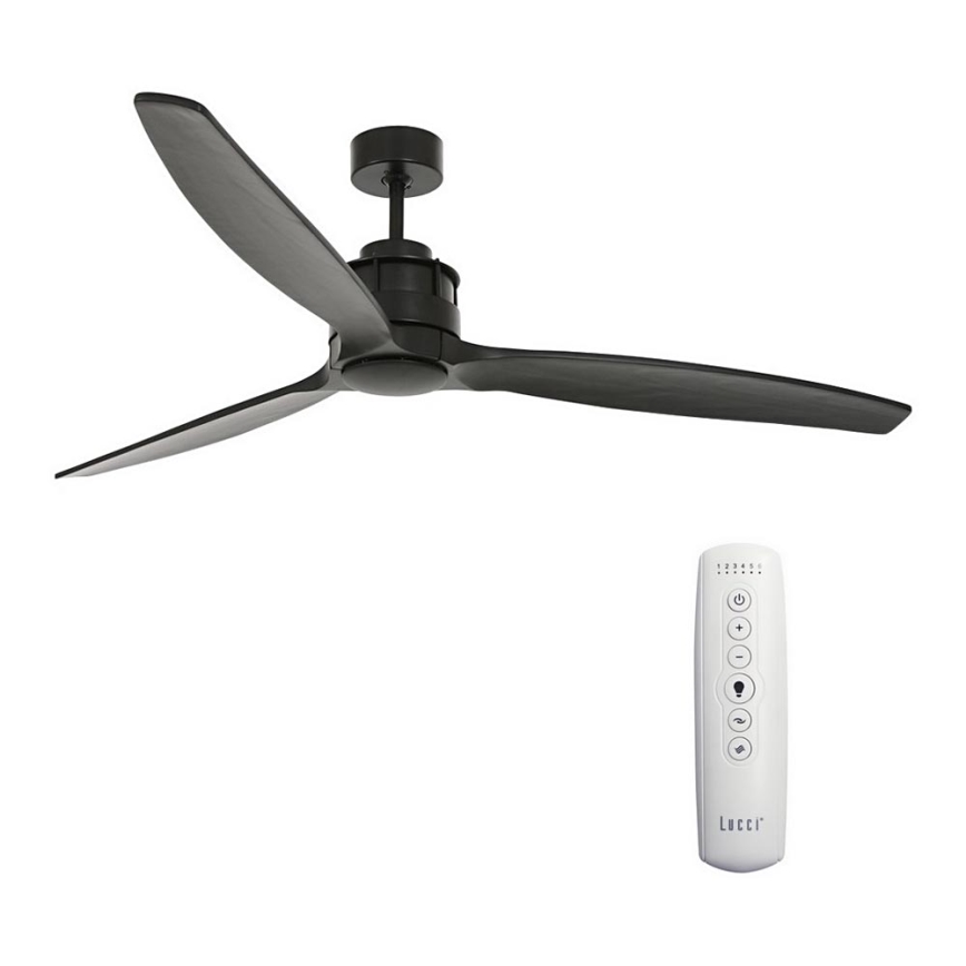 Lucci air 210508 - Ceiling fan AIRFUSION AKMANI paulownia/black + remote control