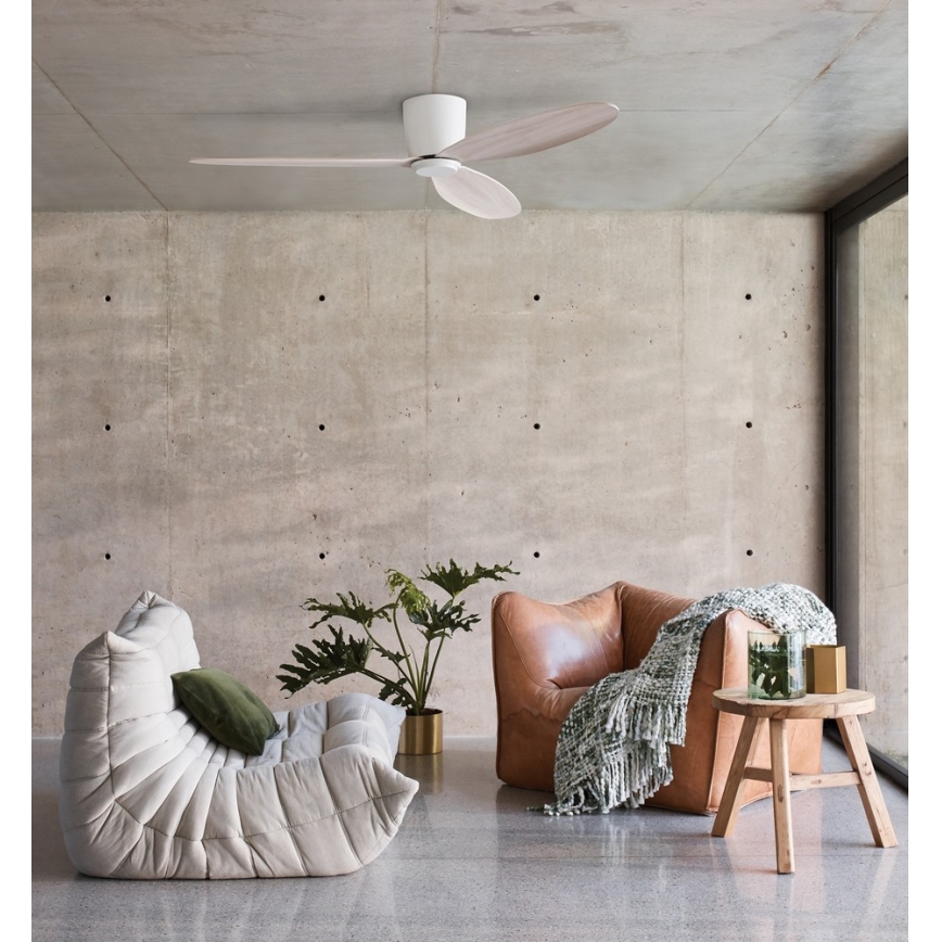 Lucci air 210518 - Ceiling fan AIRFUSION RADAR white/wood + remote control