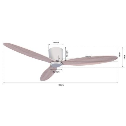 Lucci air 210518 - Ceiling fan AIRFUSION RADAR white/wood + remote control