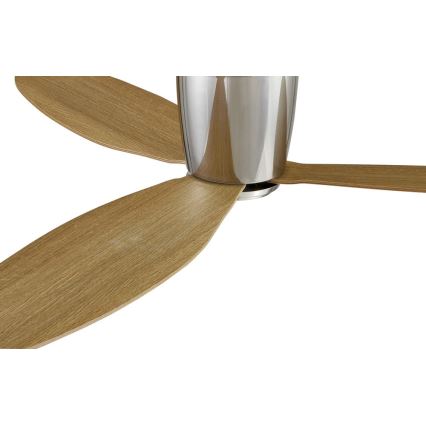 Lucci air 210519 - Ceiling fan AIRFUSION RADAR shiny chrome/wood + remote control