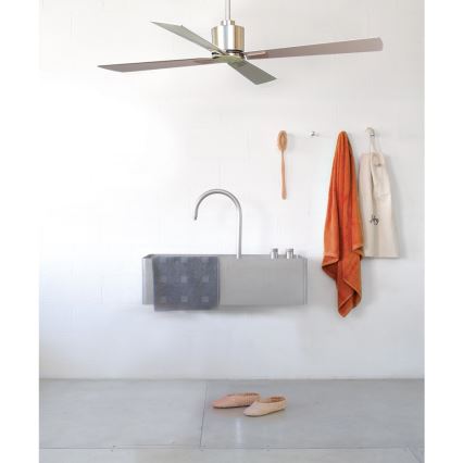 Lucci Air 210520 - Ceiling fan AIRFUSION CLIMATE wood/matte chrome + remote control