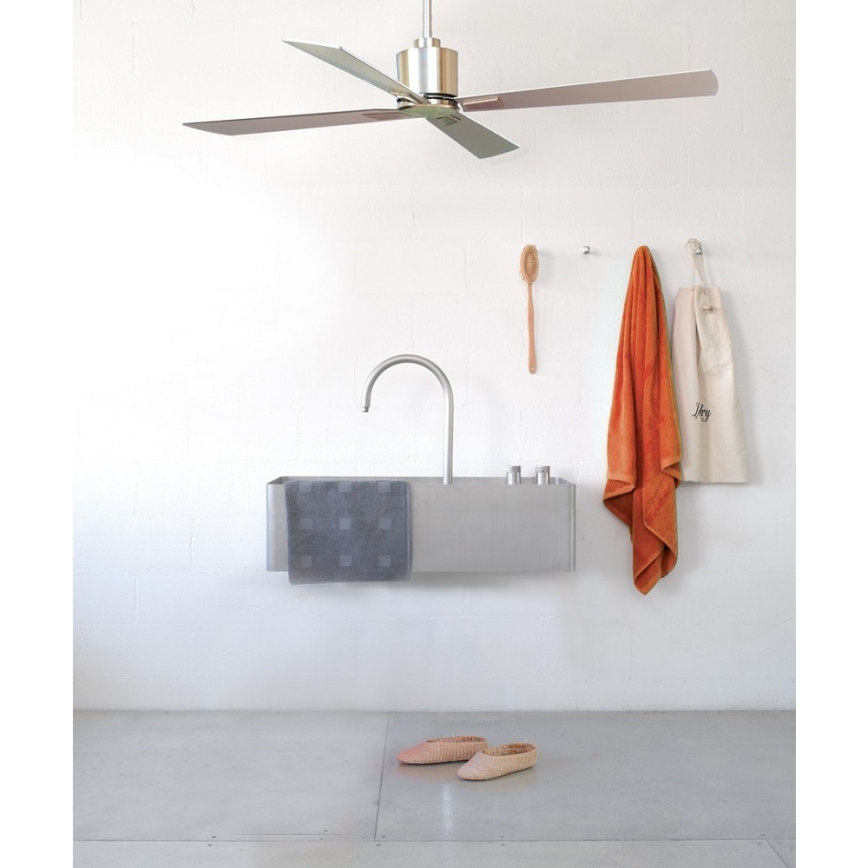 Lucci Air 210520 - Ceiling fan AIRFUSION CLIMATE wood/matte chrome + remote control
