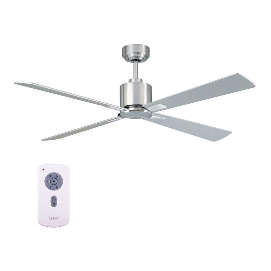 Lucci Air 210520 - Ceiling fan AIRFUSION CLIMATE wood/matte chrome + remote control