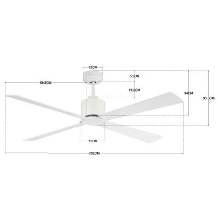 Lucci Air 210521 - Ceiling fan AIRFUSION CLIMATE wood/white + remote control