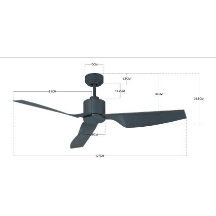Lucci Air 210527 - Ceiling fan AIRFUSION CLIMATE II black + remote control