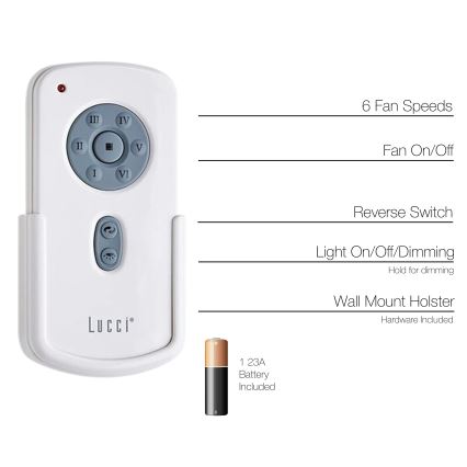 Lucci Air 21052TRS - Remote control for CLIMATE, RADAR and FRASER fans, 1x23A