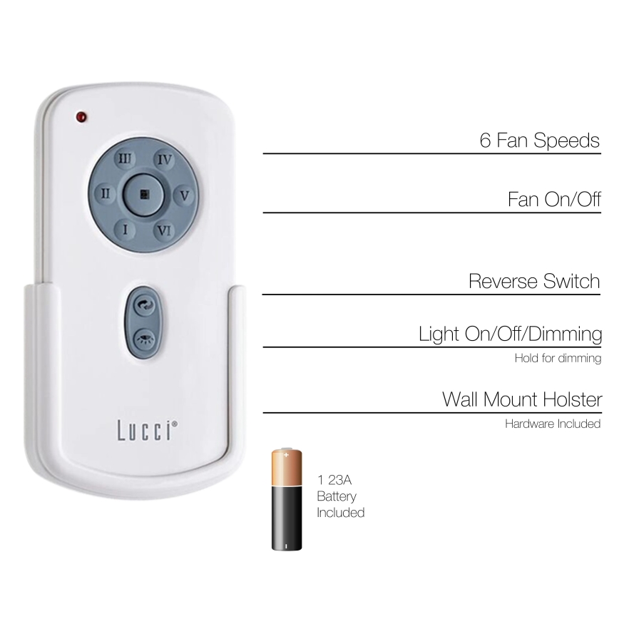 Lucci Air 21052TRS - Remote control for CLIMATE, RADAR and FRASER fans, 1x23A