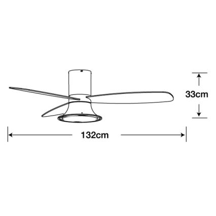 Lucci Air 210661 - LED Dimmable ceiling fan FLUSSO 1xGX53/18W/230V wood/white + remote control