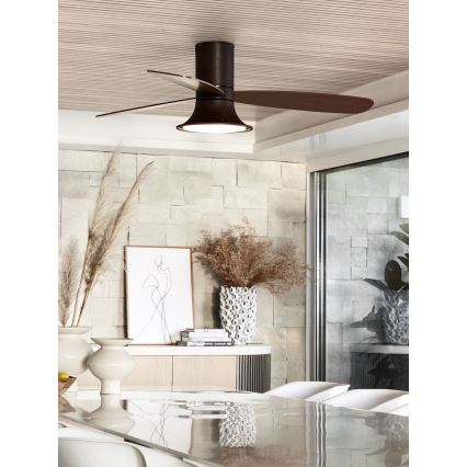 Lucci Air 210663 - LED Dimmable ceiling fan FLUSSO 1xGX53/18W/230V brown + remote control