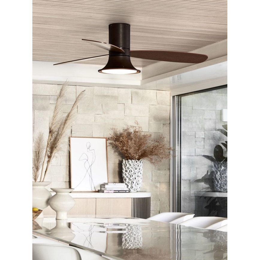 Lucci Air 210663 - LED Dimmable ceiling fan FLUSSO 1xGX53/18W/230V brown + remote control