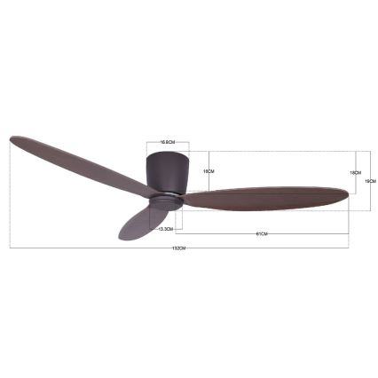 Lucci air 212883 - Ceiling fan AIRFUSION RADAR wood/brown + remote control