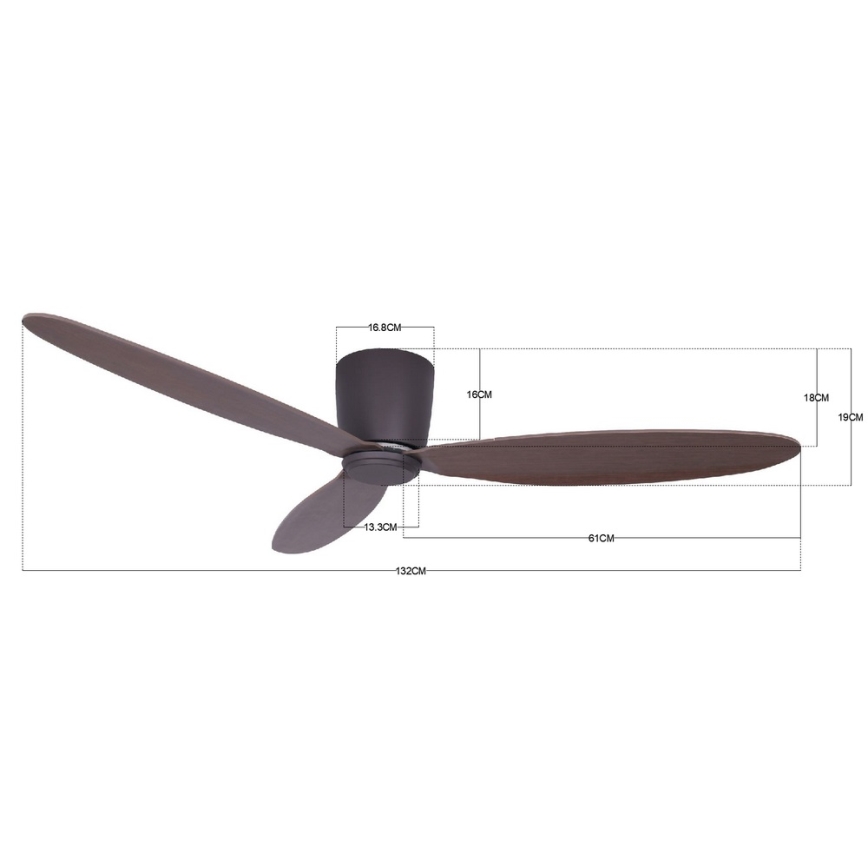 Lucci air 212883 - Ceiling fan AIRFUSION RADAR wood/brown + remote control