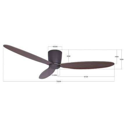 Lucci air 212883 - Ceiling fan AIRFUSION RADAR wood/brown + remote control