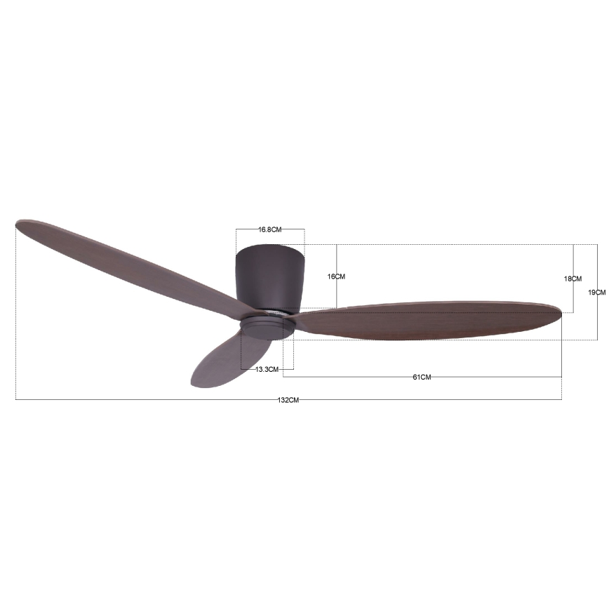 Lucci air 212883 - Ceiling fan AIRFUSION RADAR wood/brown + remote control